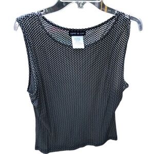 Esprit large Navy & White check top matching wrap skirt listed separately